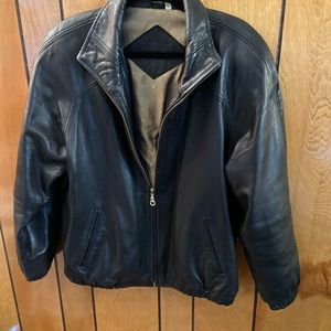Brown leather jacket